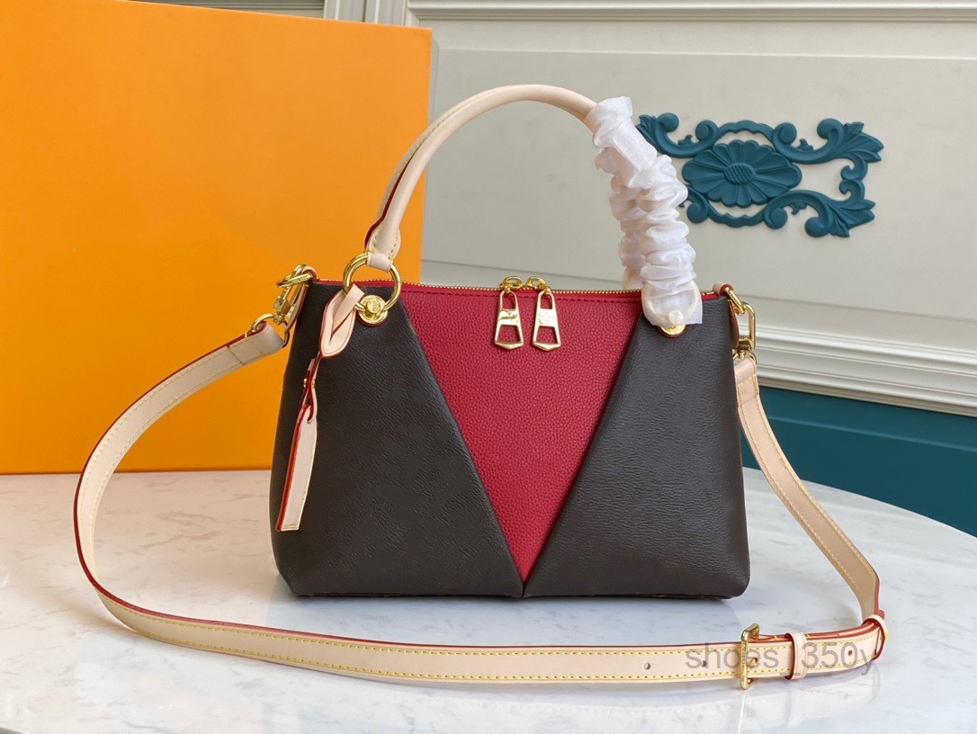 

Evening Bags TOP Woman V Tote BB Handbag Double Zip Cosure Grained Leather Coated Canvas And Calfskin Exterior With NametagMulti Pochette