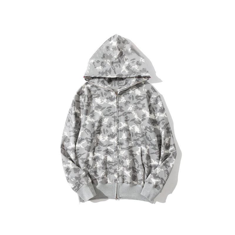 

designer Mens hoodies High quality tiger full zip hoodie jacket stylist men women color grid Harajuku sweatshirt Fashion co-branding Reflective shark hoodys 2-5, 1 button