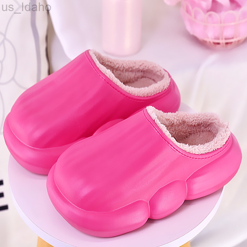 

Slippers Ugly Simple Fur Mules Clogs Women Winter Chunky Platform Shoes 2022 Woman Thick Sole Waterproof Slipper Unisex L220906, Green