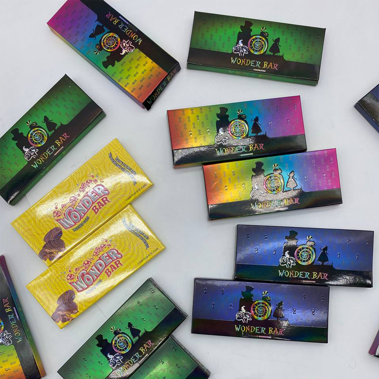 

Wholesale 3 Color Empty Hologram Wonder Bar Mushrooms Chocolate Box 4 Grams Per Bar