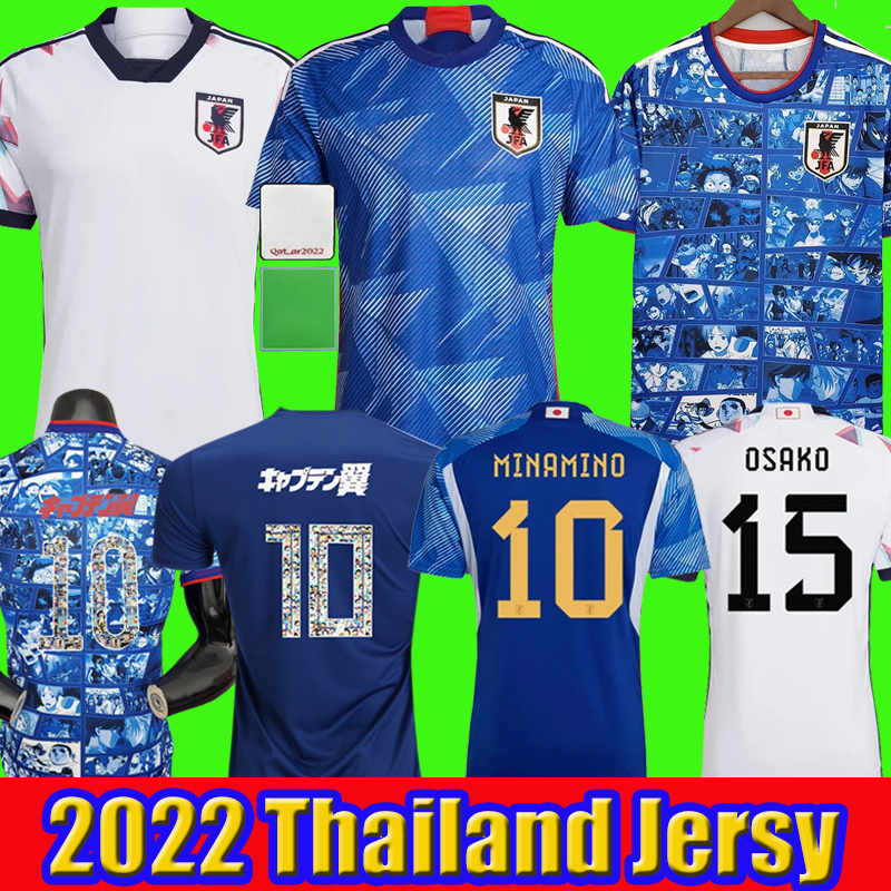 

Japan 2022 Soccer Jersey home away MINAMINO OSAKO NAGATOMO YOSHIDA HARAGUCHI ATOM 2023 Japanese 22 23 child Football Shirt HONDA women men set kids kit Player version, 2122 home