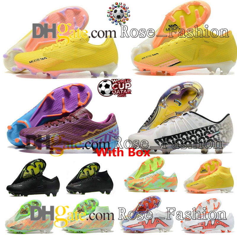 

Soccer Shoes Mercurial Vapores 15 Football Boots Cleats Academy MG Elite FG White Bright Crimson Yellow Strike Black Dark Smoke Grey Volt Barely Green Total Orange, Color no. 006