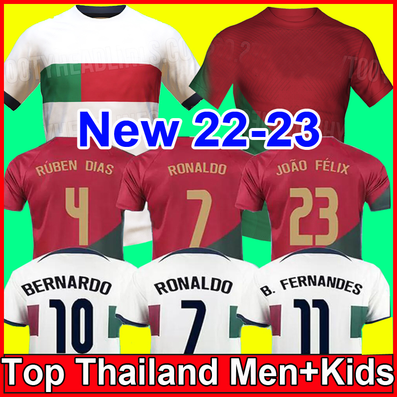 

2022 2023 Portuguese soccer jersey Bruno FERNANDES DIOGO J. DANILO Portuguesa Retro 22 23 Joao Felix Football shirt BERNARDO Portugieser Men Kids Kit uniform sets 999, 23 away
