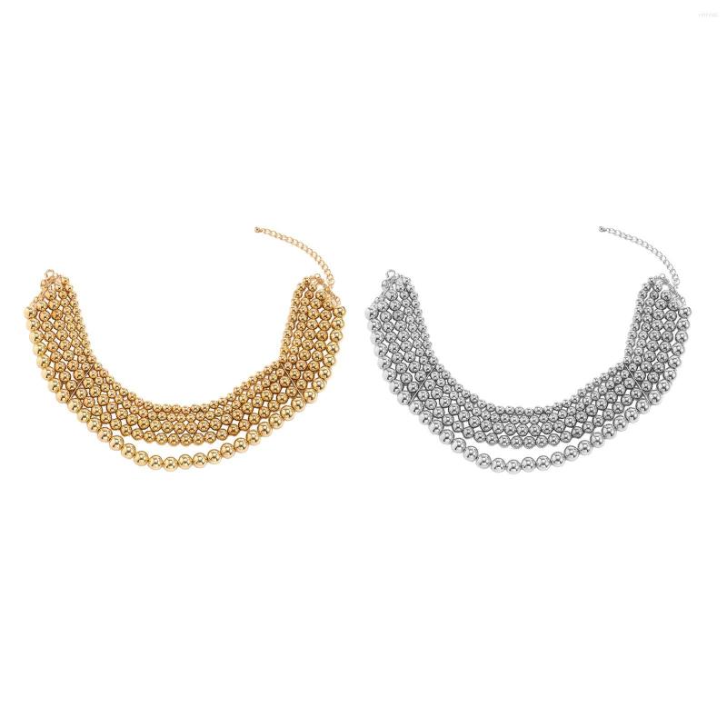 

Choker Vintage Multi-Layer Chain Necklace 5 Layered Beaded Statement Party