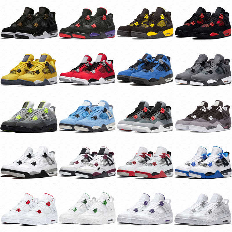 

shoes Jumpman 4 4s Basketball Shoes Mens Womens Sandal Running Shoe Black Cat White Oreo Red Thunder Canyon Purple Men women Sports Off Sail Out, 10