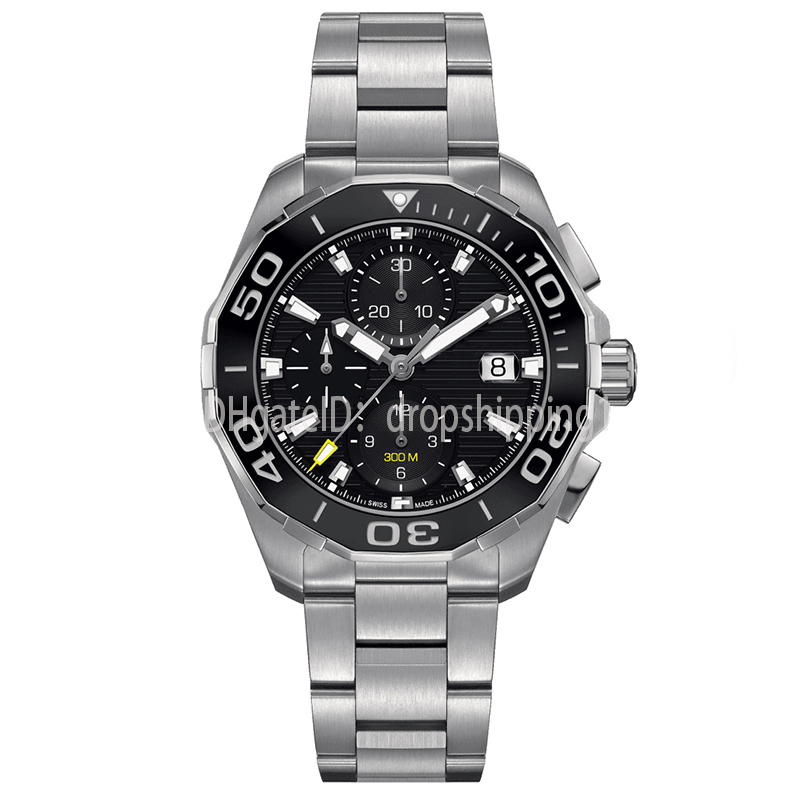 

watch mens chronograph quartz watches classic style full stainless steel strap 5 ATM waterproof super luminous Japan VK movement, Customize