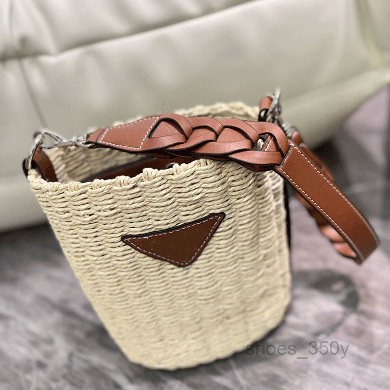 

Evening Bags Straw Bucket Bags Hollow Out Handbag Crossbody Shoulder Bag Weav Women Bag Purse Large Capacity Pouch Sturdy Detachable Woven