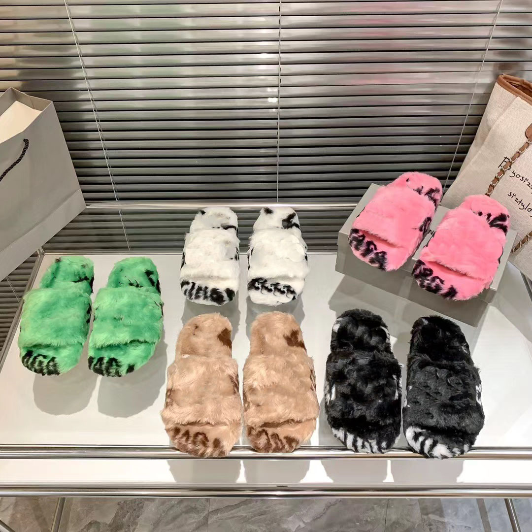 

Designer Cotton Platform Fashion Slipper Women men sandal Fur Slippers winter slides shoes, More style contact us
