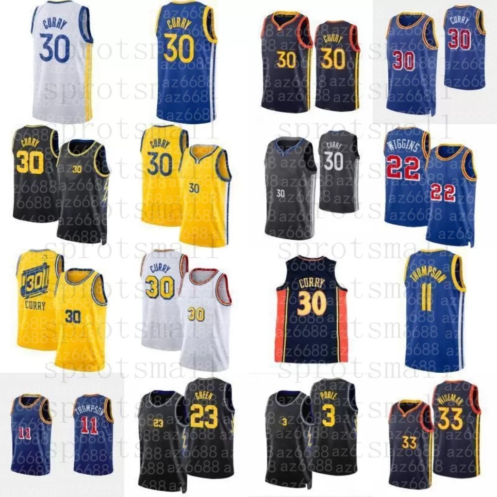 

Golden State''Warriors''basketball Jerseys Stephen Curry Klay Thompson James Wiseman Hakeem 34 Olajuwon Patrick 33 Ewing, Jersey