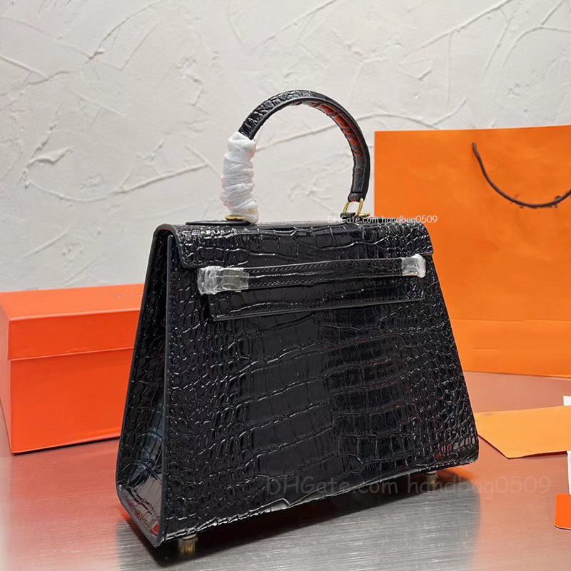 

Evening Bags Fashion woman luxurys designers bags lady Womens crossbody tote Hobo Alligator Shoulder Purses Genuine Leather Handbags quality hardware, Black 2