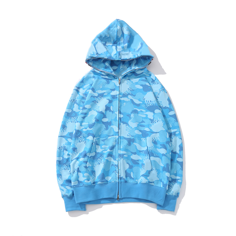 

High Quality designer Mens Hoodies Men Women Stylist shark full zip tie dye hoodie jacket color grid sta camo sweatshirt Fashion Luminous camouflage tiger hoodys 1-1, 1 button