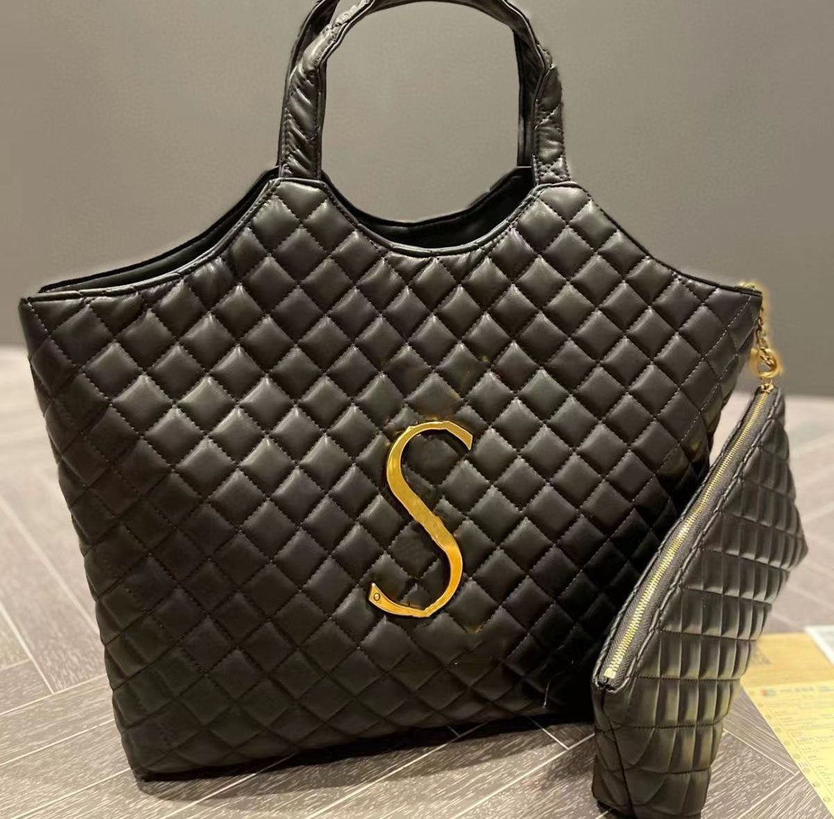 Sac à main de créateur sac de soirée de luxe qualité à la main dame sac à bandoulière en deux pièces grand métal cuir perceuse couvercle ouvert s