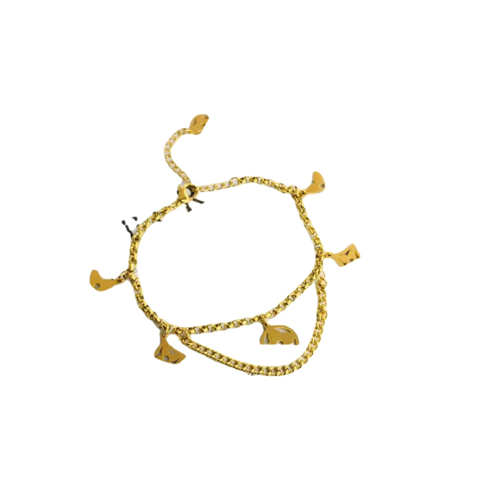 

New Fashionable Women Bracelets Bangle 18K Gold Plated Bracelet Wristband Cuff Chain Stainless steel Lovers Gift Wedding Jewelry