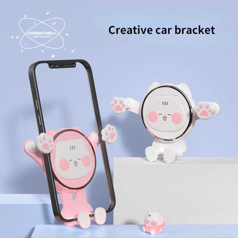 

Cute Gravity Car Phone Holder Mobile Stand Smartphone GPS Support Mount For IPhone 13 12 11 Pro 8 Samsung Xiaomi Redmi LG