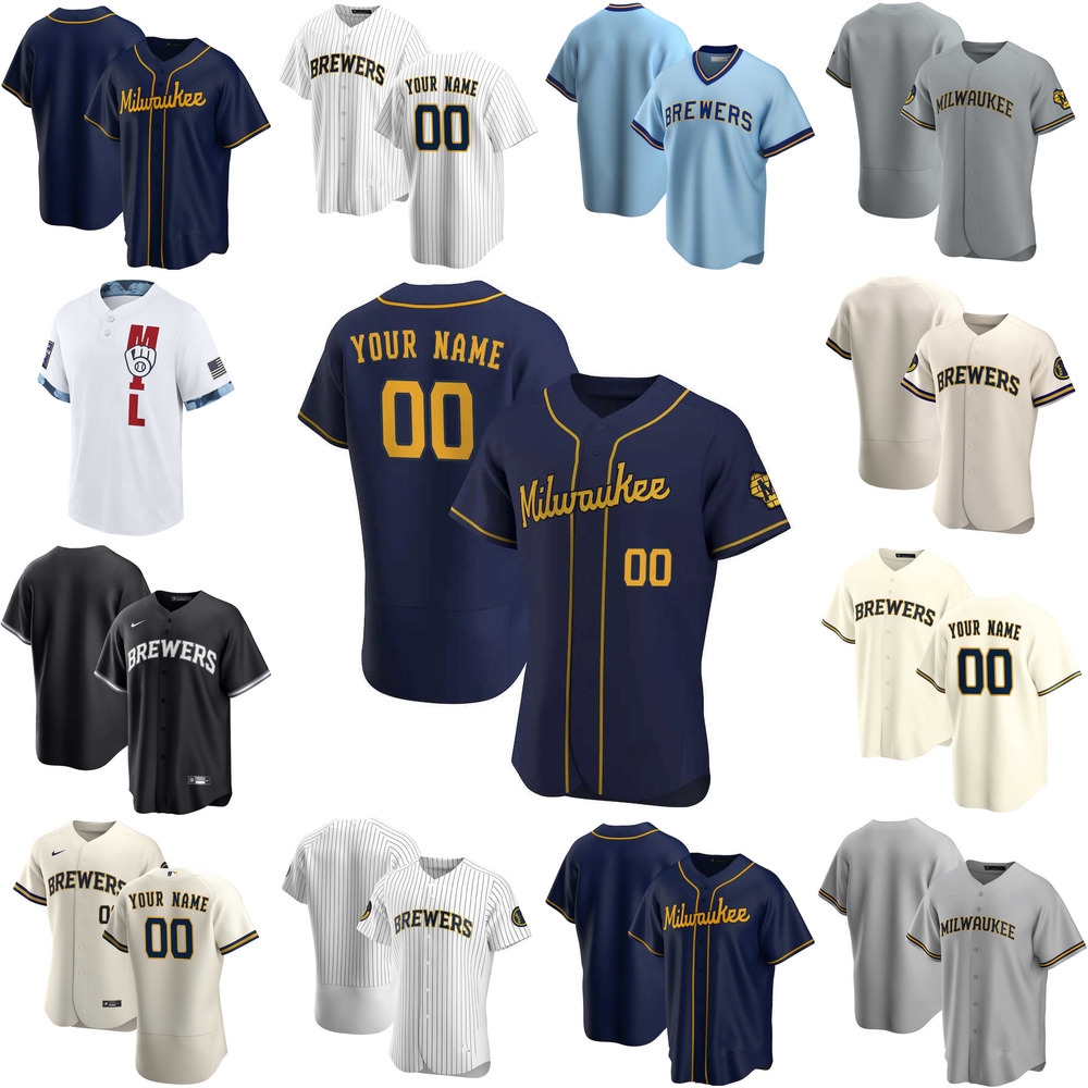 

Custom Jersey Mens women youth Milwaukee''Brewers''31 Bobby''Wahl 35 Brent Suter 15 Tyrone''Taylor 56 Justin Topa Baseball Jerseys, Color