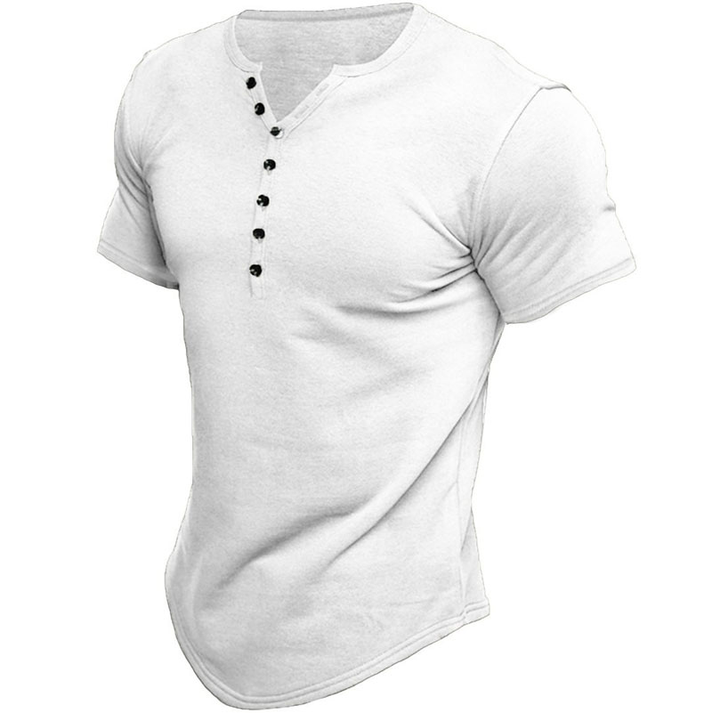 Summer new European Men's T-Shirts shirt short-sleeved men's solid color T-shirt top