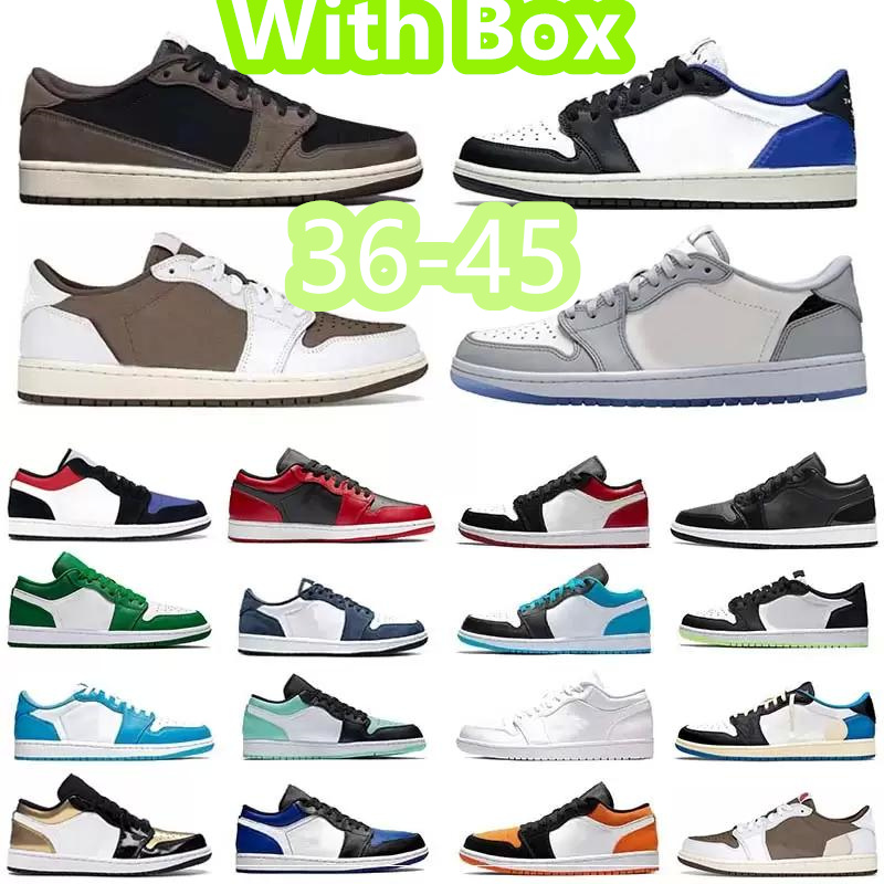 

2022 Low 1 Basketball Shoes Cactus Mocha 1s Sneakers Crater Black Grey Bred Toe Panda Starfish Fragment Team Red Mens Trainers Men Women 36-45