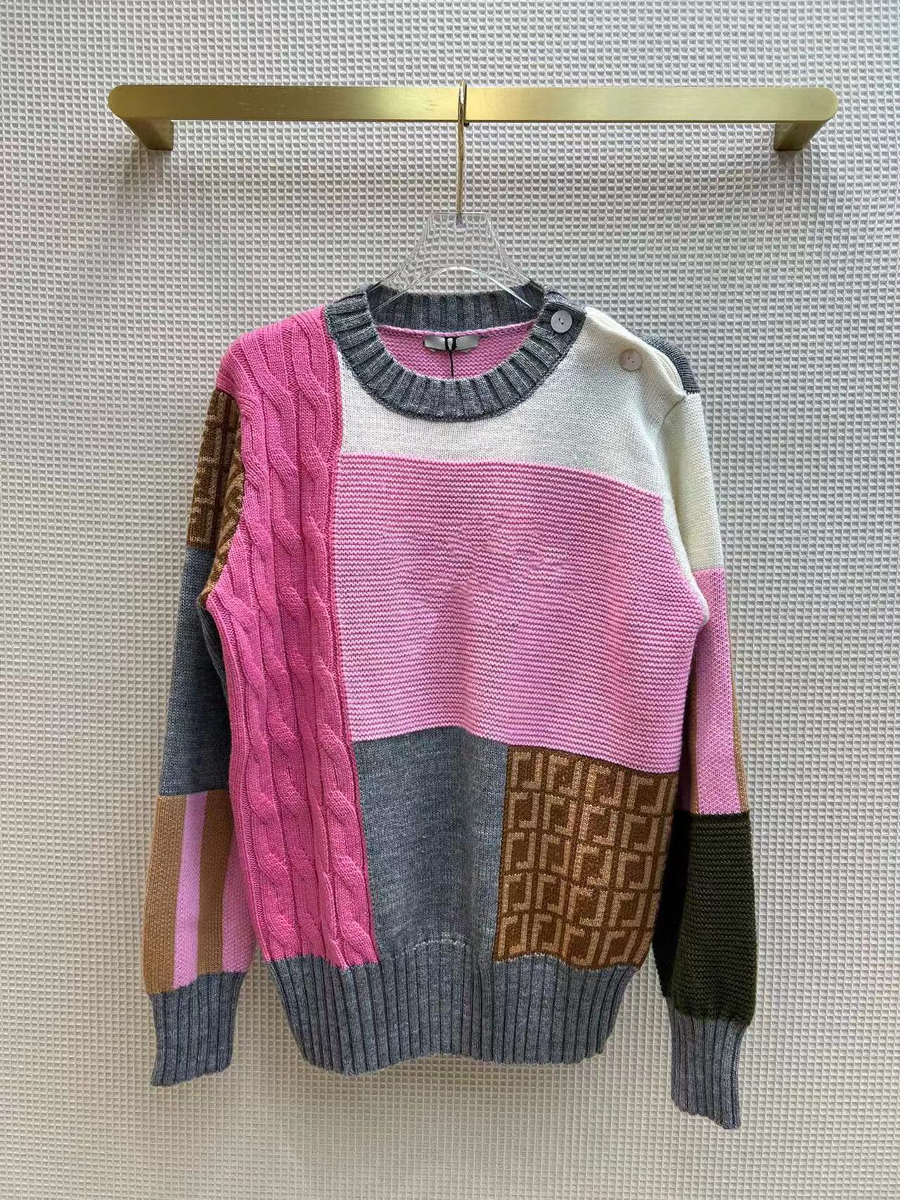 

Knit suit Women's sweaters Fashion designer woman new loose round neck sweater high waist trousers two pieces, Customize
