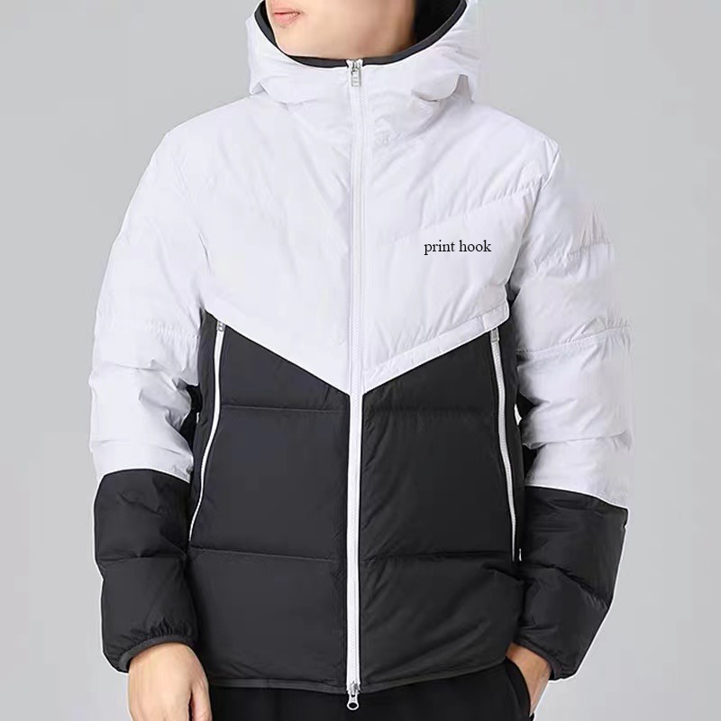 

Men Women designer sporty down jacket outerwear winter outdoor cold-proof thickened warm Suit high quality Casual solid Camouflage color nnk# black and white coats, Black 01