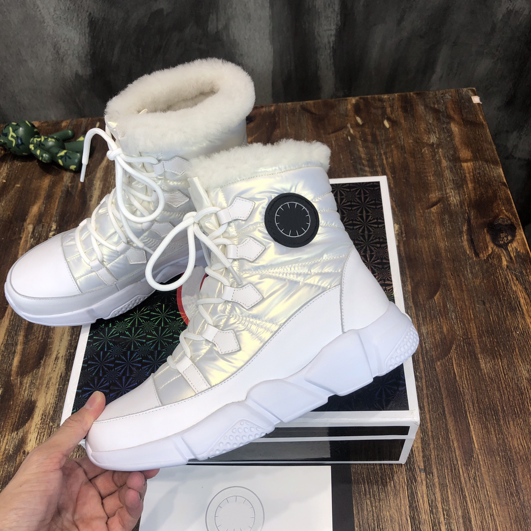 

Goose Snow Mantra Boot Designer Women Plush Wool Fur Ankle Boots Winter Warm Comfort Fashion Booties Top Quality Size 35-40, Customize