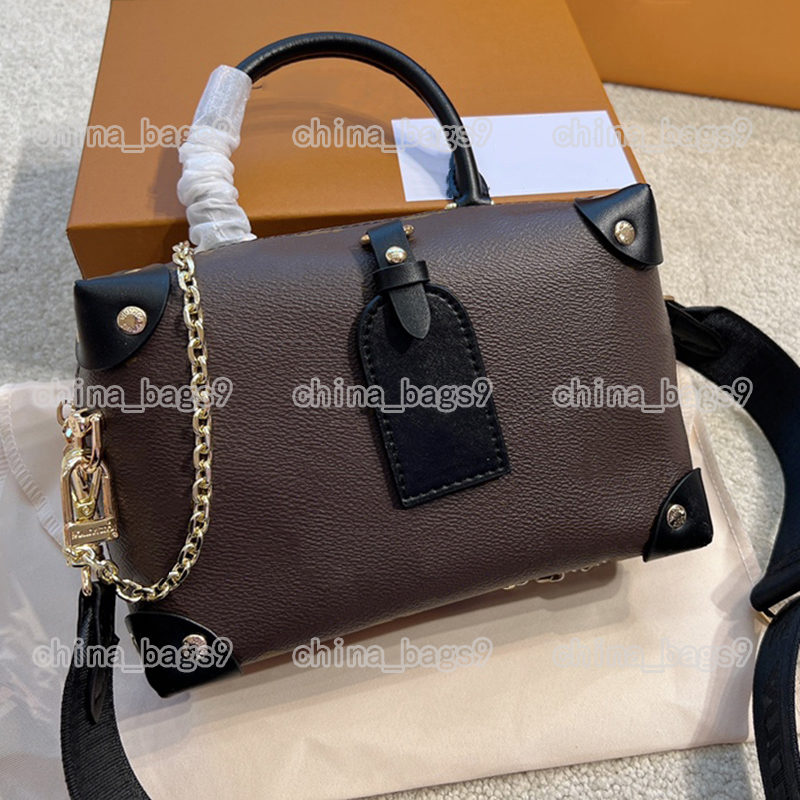 

Classic Messenger Bags Designer Box Handbags Fashion Brown Flower Shoulder Crossbody Bag Brand Women Travel Bag, C0