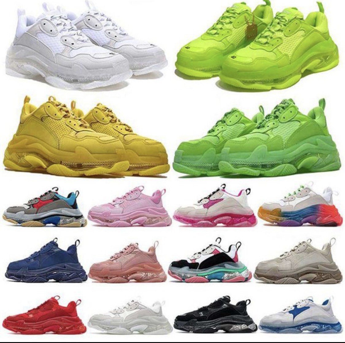 

Casual Shoes triple s Fashion men women clear sole Platform Casual Shoes 36-44, 32