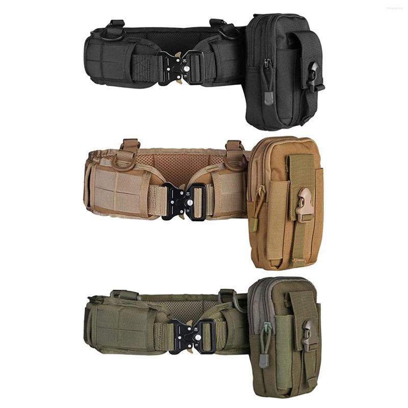 

Waist Support Outdoor Military Tactical Adjustable Belt Men Molle Battle Army Combat CS Hunting Paintball Padded Improved, Black