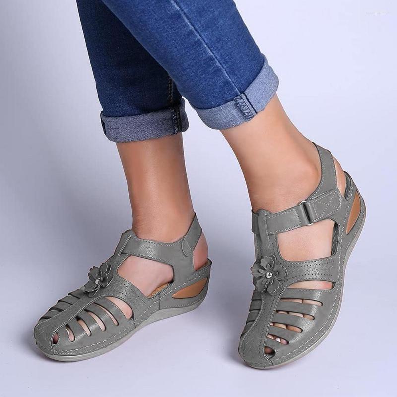 

Sandals Wedge For Women Comfortable Summer Athletic Flat Shoes Vintage Casual Walking Female Beach, Black