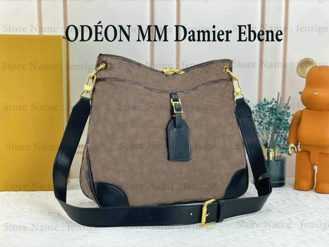 

Damier Ebene Odeon MM PM Shoulder Bag Large Capacity Designer Crossbody Double zip Tote N50062 N50064, #01