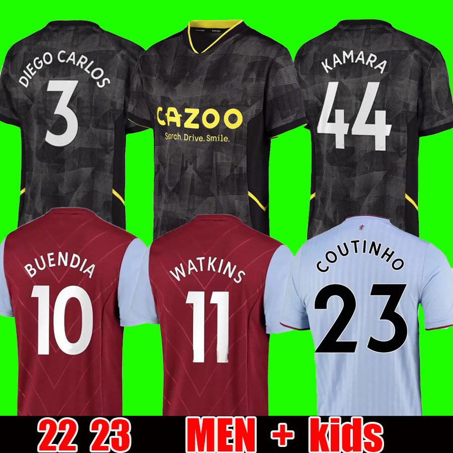 

2022 2023 Kamara Soccer Jerseys 22 23 home away third WATKINS Aston BUENDIA Villaes McGINN EL GHAZI DOUGLAS LUIZ MINGS coutinho CASH Diego Carlos Football shirts, 22-23 third adult