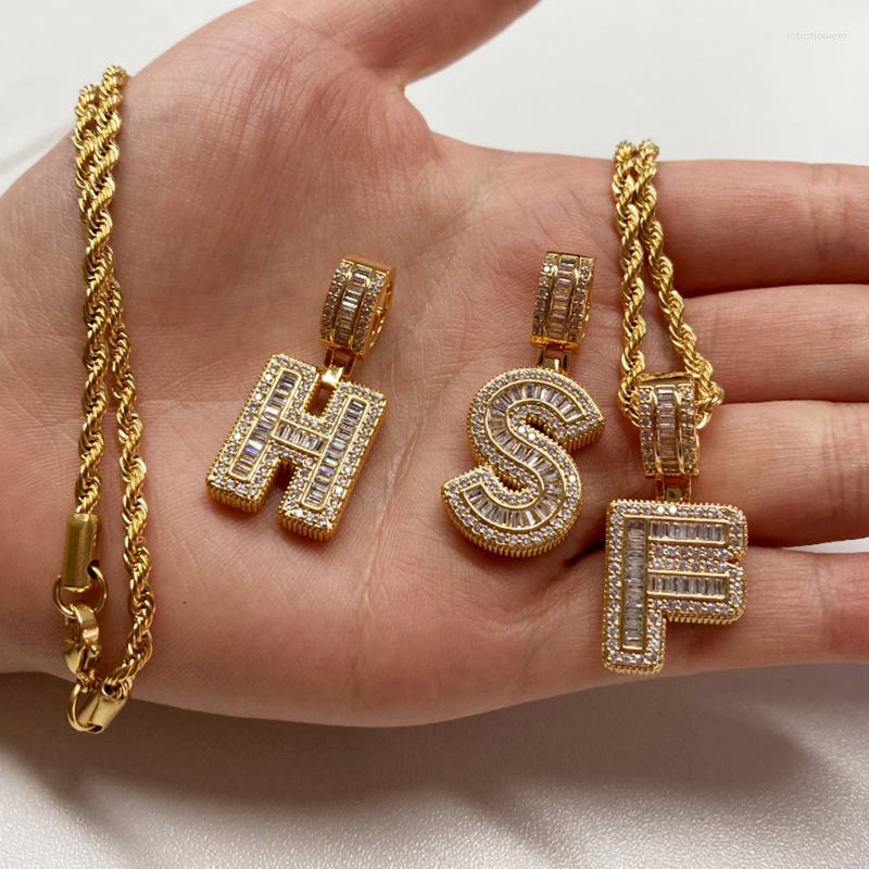 

Pendant Necklaces Punk Trend Cubic Zirconia Letters A-Z Iced Out Rock Candy Style Initial Charms Necklace Fantastic Jewelry Gift