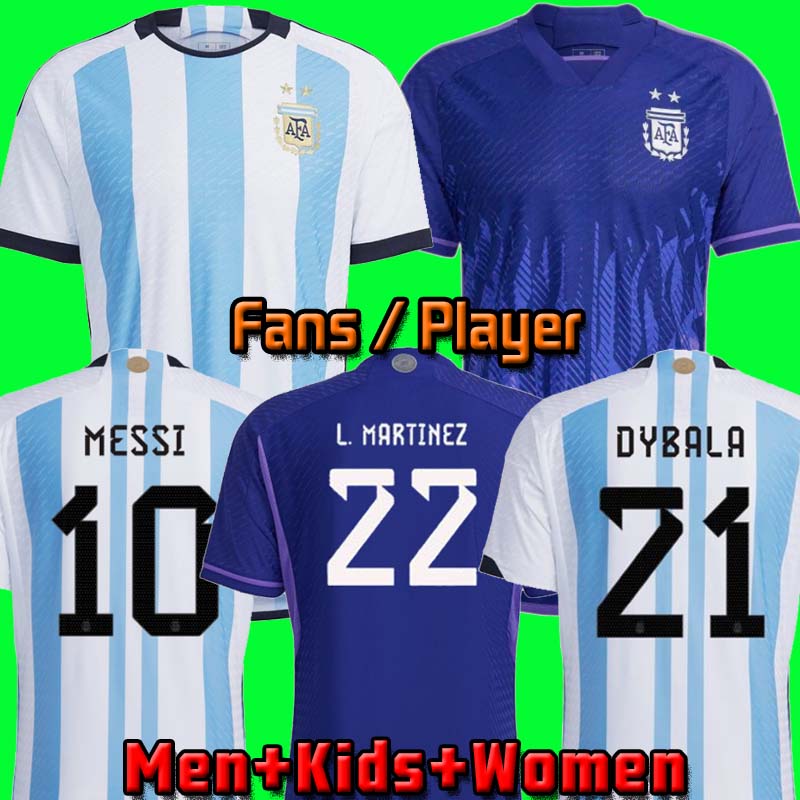 

Argentina soccer Jersey football shirt 2022 woRLD CUp DYBALA AGUERO MARADONA DI MARIA MESSIs 22 23 fans player version Men Kids kit sets uniforms, 2022 home kids