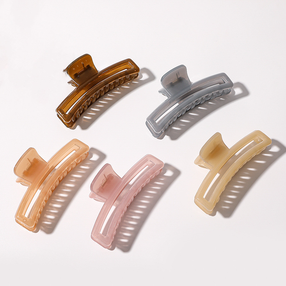 

Hollow Out Rectangle Hair Clamps Clips Women Large Plastic Hair Claw Clip Trendy Solid Color Hairpins Length 11 CM For Ponytail Headdress Jewelry Wholesale