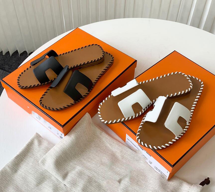 

Summer New H-slipper Woven Sandals Women's Flip Flops Casual Flat Slippers Wearing Sandals Outside Real Leather Women Shoes 35-42 No Box, Blue