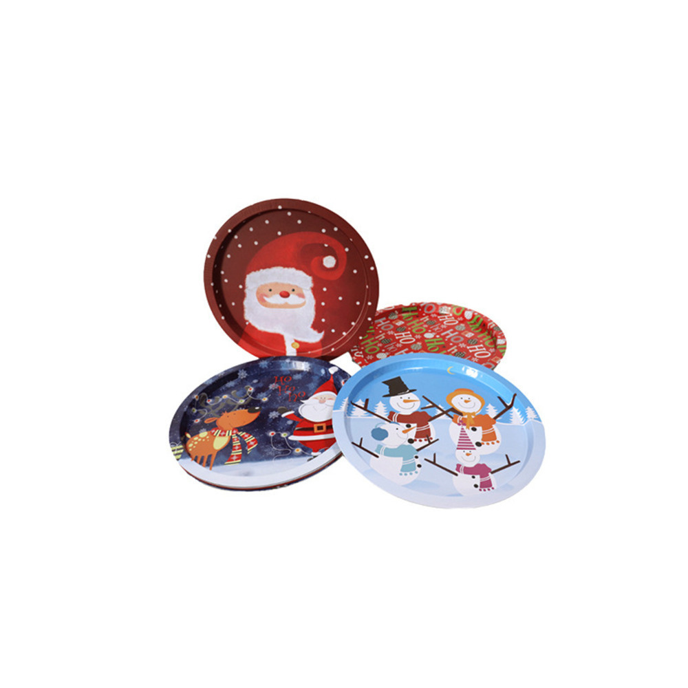 

Christmas Edition Smoking Rolling Tray Tinplate Santa Claus Cartoon Printed Rolling Trays Metal Cigarette Tobacco Herb Hand tray