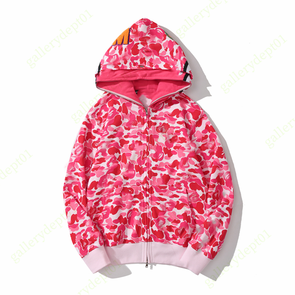 

double cap shark mens hoodies full zip designer hoodie camo reflective womens sweatshirts luminous sweaters oversized hoody tech fleeces high quality loose hoodys, Supplementary shipping does not ship