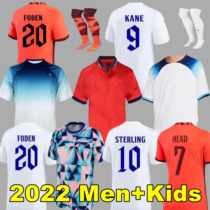 

Angleterre FODEN soccer jerseys 2022 KANE STERLING GREALISH RASHFORD MOUNT BELLINGHAM SANCHO 22 23 national Football shirt men kids kit uniform EnGLaNDS, 2022 away