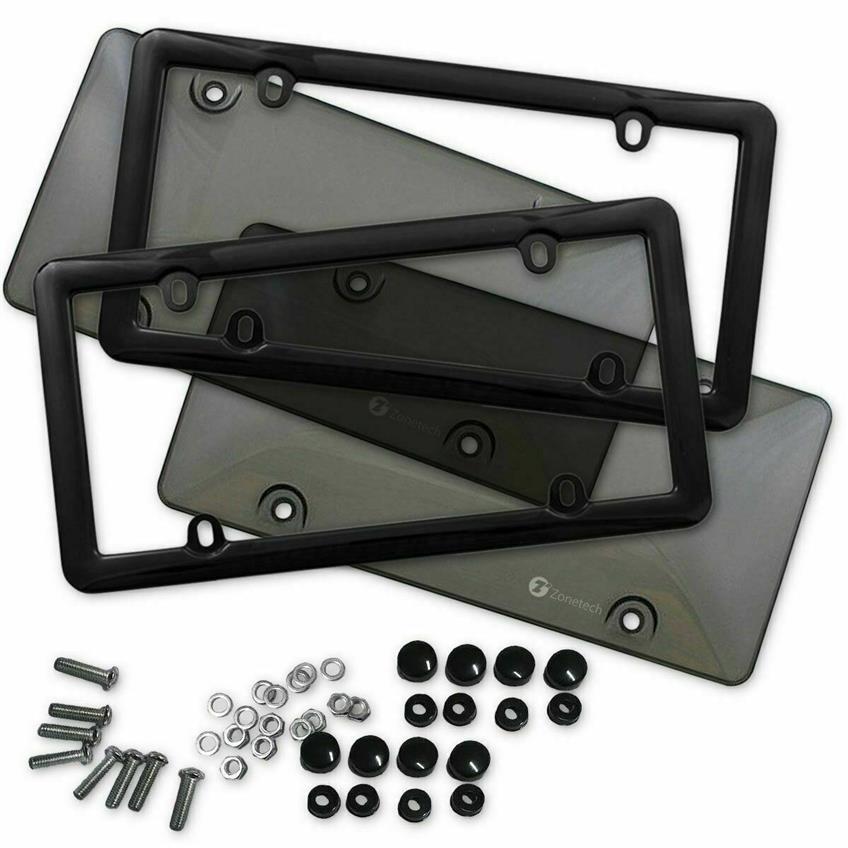 2x couverture de plaque d'immatriculation ￠ bulles fum￩es de 2x couverture de blindage et cadre Auto316V