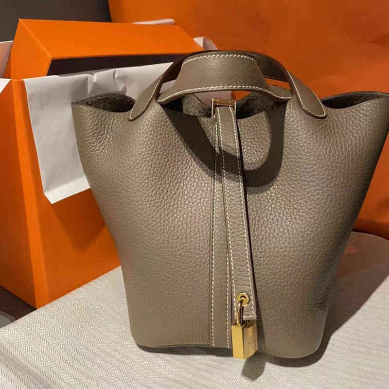 

herbag 2023 Designer Women's Herbag Handbags All Manual Wax Line Picotin Vegetable Basket Leather Bucket Bag From Soft Leather 18 Women's Bag 7RTA, No bag