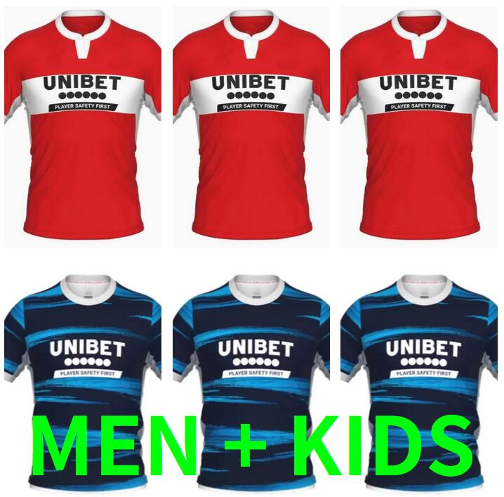 

2022 2023 MIDDLESBROUGH soccer jerseys Ashley Michael Fletcher FLINT WING ASSOMBALONGA AKPOM 22 23 home red away blue Men Kids Kits sock Full sets football shirts