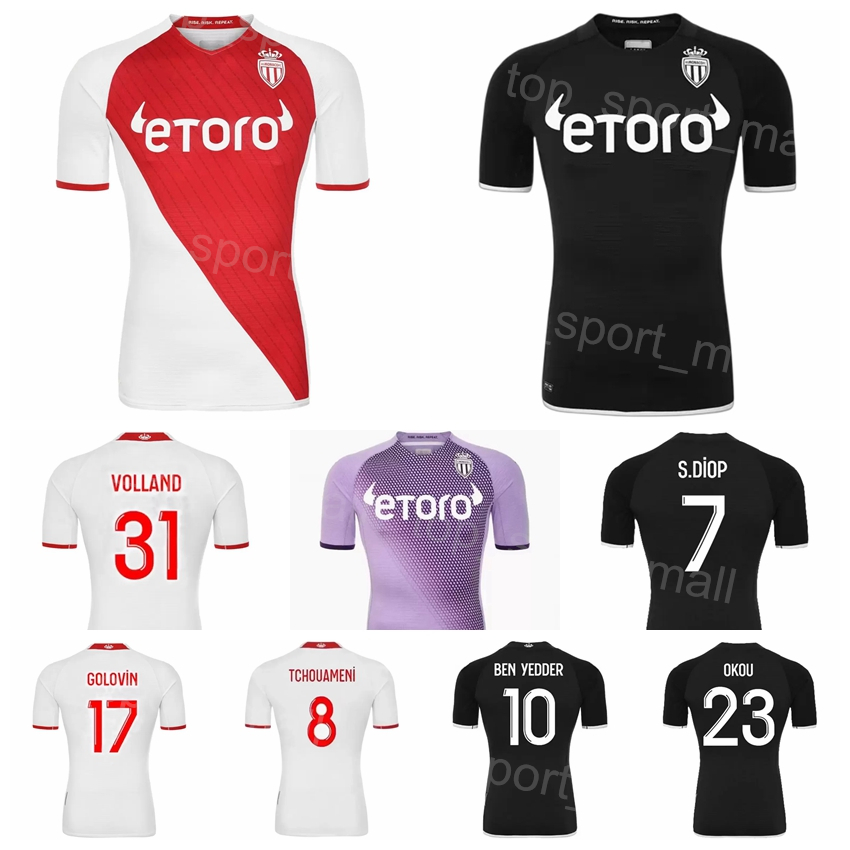 

2022 2023 FC AS Monaco Soccer Jersey Club EMBOLO DIATTA BADIASHILE DIOP DISASI NUBEL JEAN LUCAS VANDERSON BEN YEDDER VOLLAND DIOP HENRIQUE Football Shirt Kits, With patch