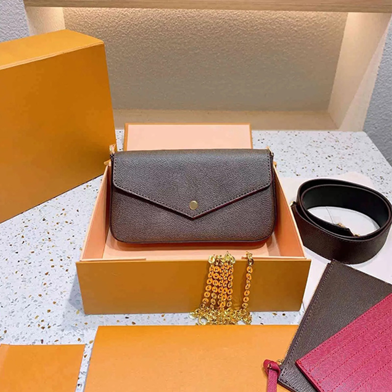 

Women Fashion Handbags Bags Multi Accessoires Pochette Purses Wallet clutch shoulder Bag totes messenger cross body with box, Pattern letters