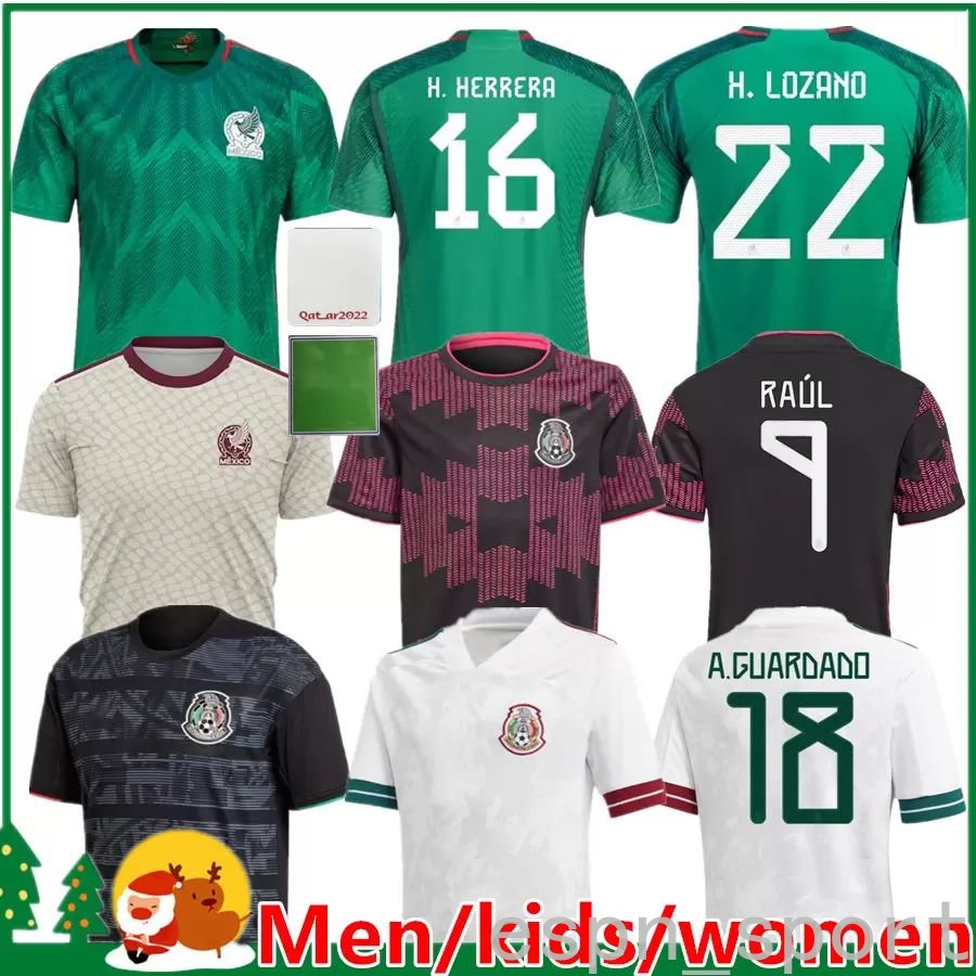 

2022 2023 Mexico soccer jersey Fans Player H.LOSANO GUARDADO CHICHARITO G DOS SANTOS World CupS football shirt tops men kids sets uniform, 23 home