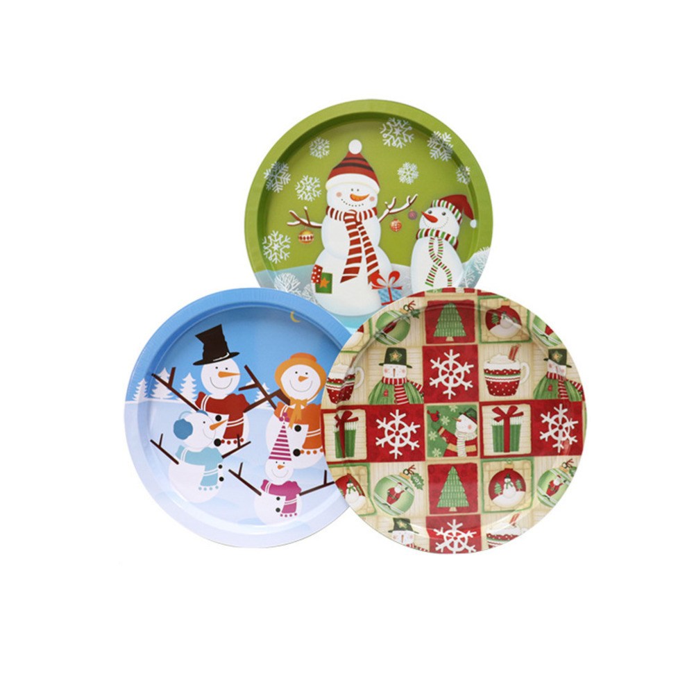 

Christmas Edition Round Smoking Rolling Tray Santa Claus Cartoon Printed Rolling Trays Tinplate Cigarette Tobacco Herb Hand Roller