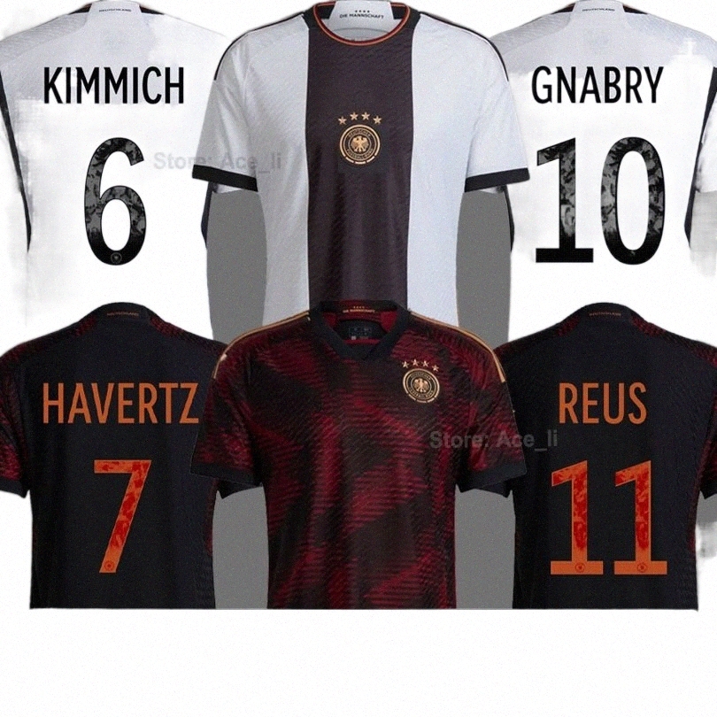

Soccer Jerseys 2022 GERMANYS HUMMELS World KROOS GNABRY WERNER DRAXLER REUS MULLER GOTZE Fans Player version football shirt 22 23 men kids ki K4PH#, Kids 2022 away