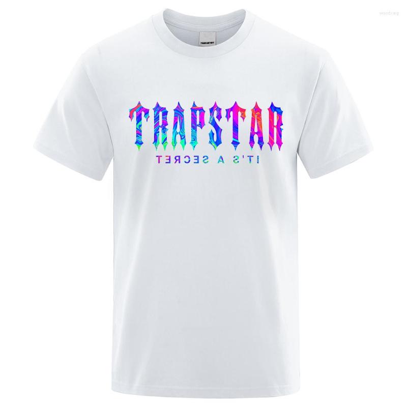

Men' T Shirts Trapstar London Y2k Style Printed T-Shirts Men Street Cotton Tops O-Neck Oversized Tee Clothing Summer Breathable Brand Shirt, Black