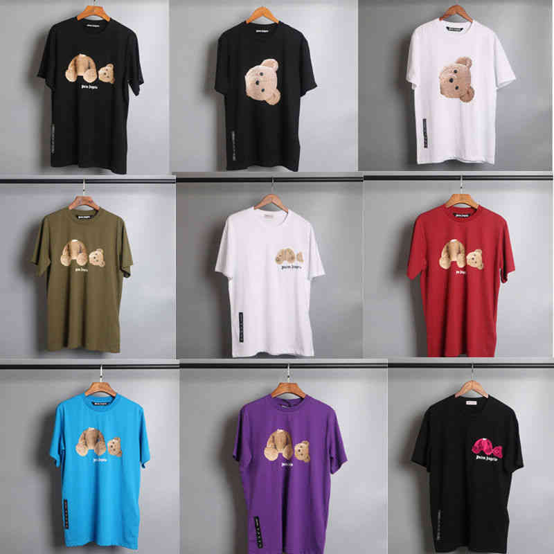 T Shirts Mens Palmes Angles Trendy Classic Shirts Decapitated Bear Short Sleeve Summer Couple Top Casual Fashion Oversize High Street Shirt