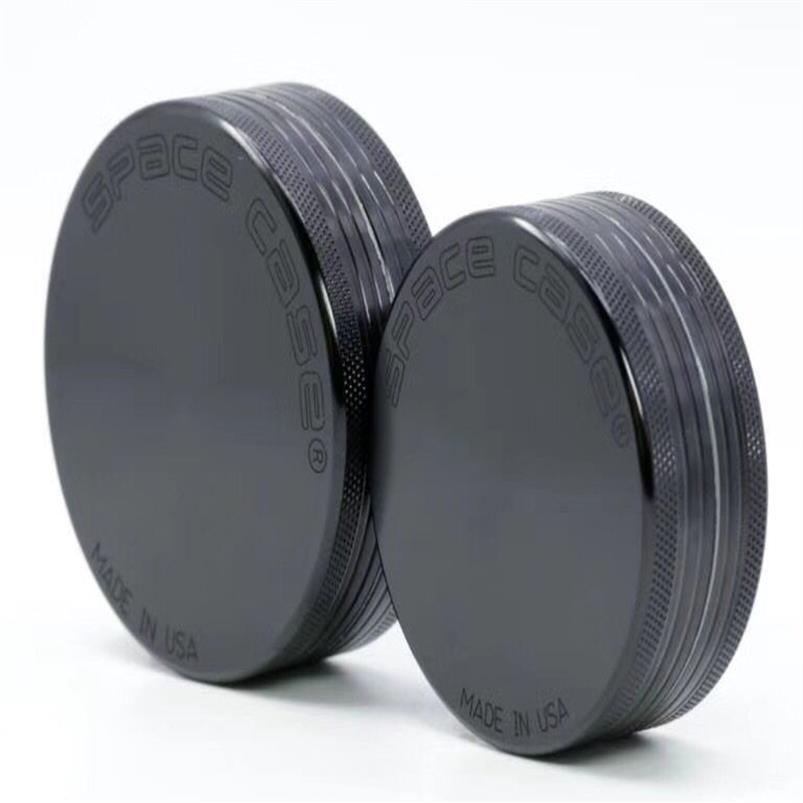 

Space Case Grinders 55mm 63mm Herb Grinder 2 Piece Tobacco Cursher With Triangle Scraper Aluminium Alloy Material CNC Cigarette Gr275I