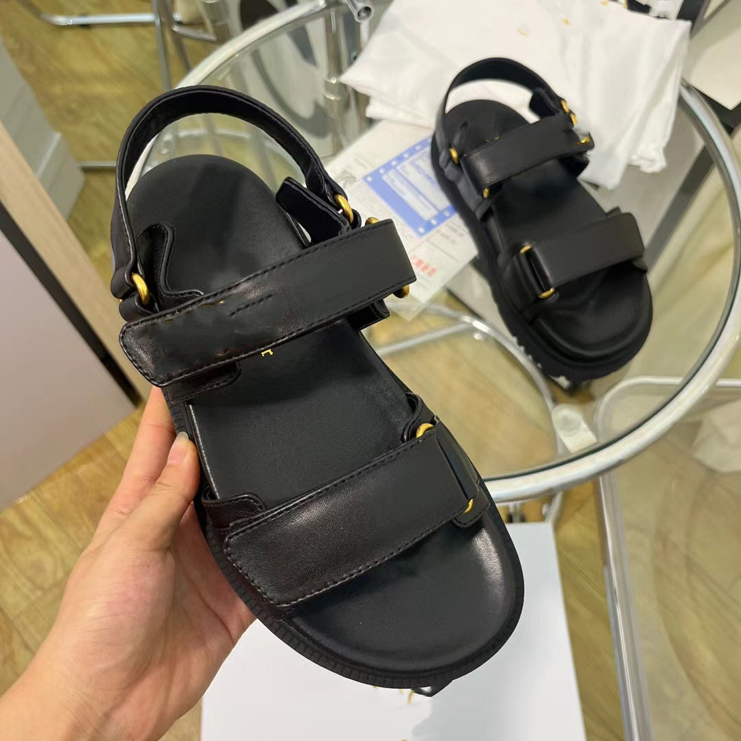 

Summer 2022 Classic Sandals Velcro Ladies 35-40 designer design, Black