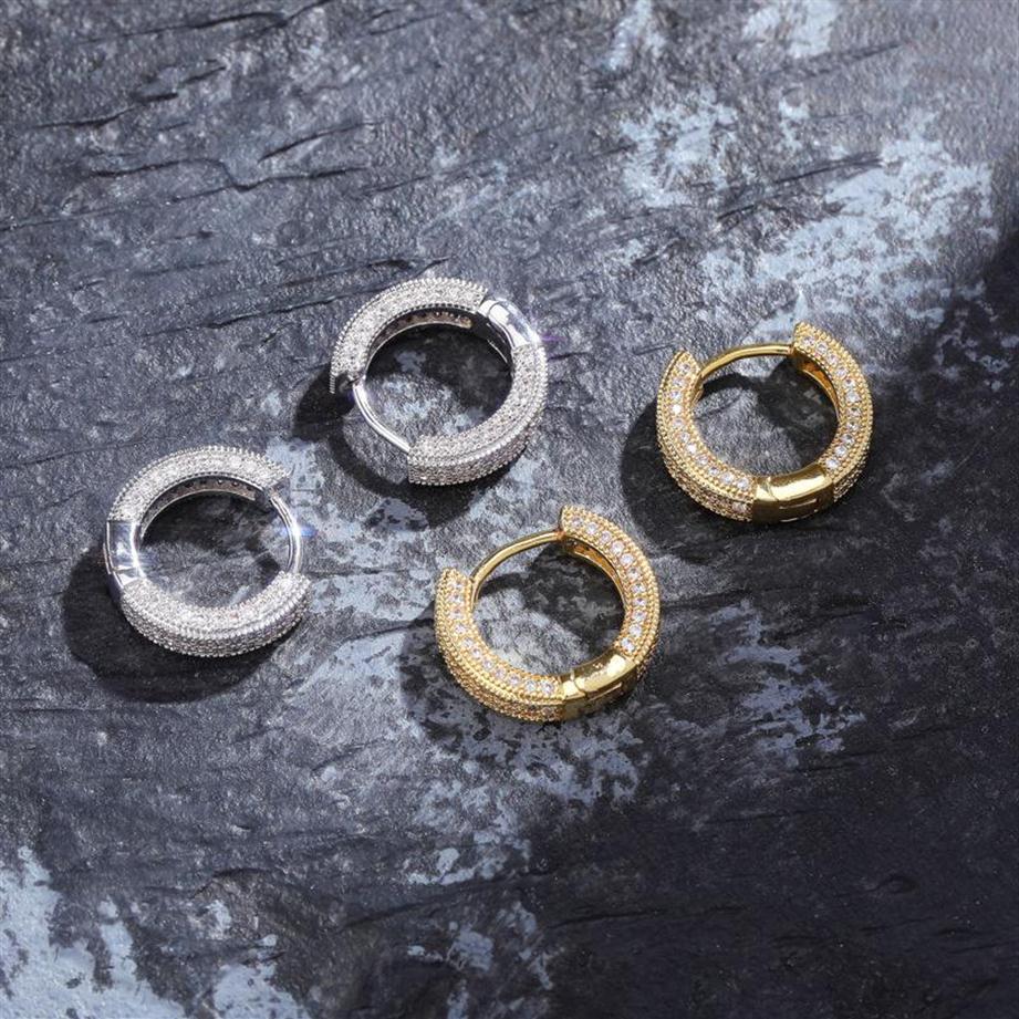 

Luxury Designer 18K Gold Plated Copper Zircon Earrings Men Women Hip Hop Jewelry Iced Out Stud Earings Bling Diamond Earring Epacket1695
